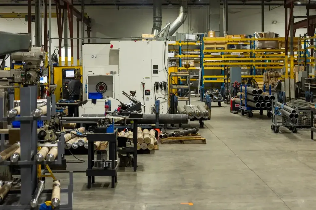 View of Georgia facility with many cylinders being worked on